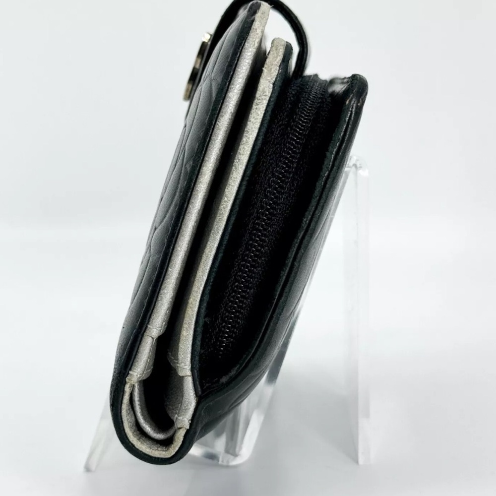 Chanel Camellia Compact Black Bi-fold wallet